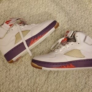 Jordan AFJ 5 Girls 5.5Y Sunburst Grey Violet AF-1